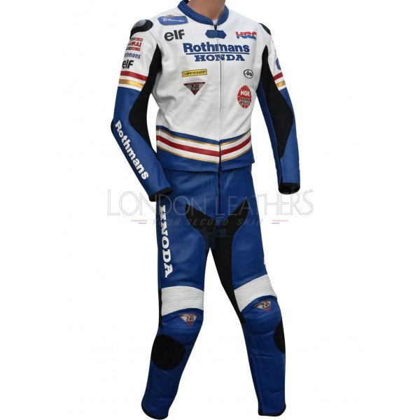 Rothmans Works Honda Classic Replica Two Piece Leather Motorcycle Suit
